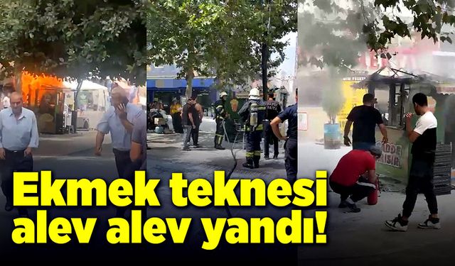 Ekmek teknesi yandı! Kendi çabalarıyla yangını söndürdü!