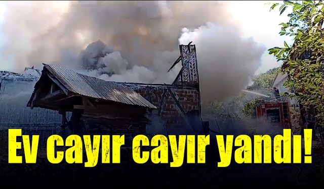 Ev yangında cayır cayır yandı!