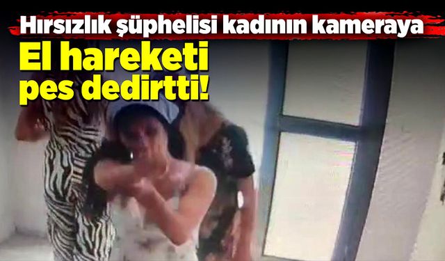 Hırsızlık şüphelisinin ilginç el hareketi kameralara yansıdı