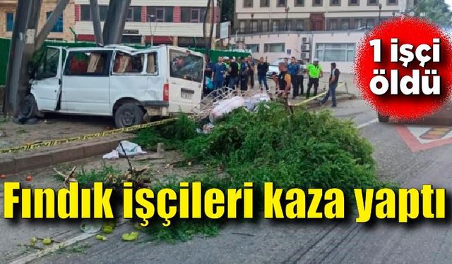 Fındık toplamaya giden işçiler kaza yaptı; 1 ölü, 13 yaralı