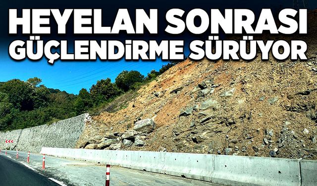 Heyelan sonrası güçlendirme çalışmaları sürüyor