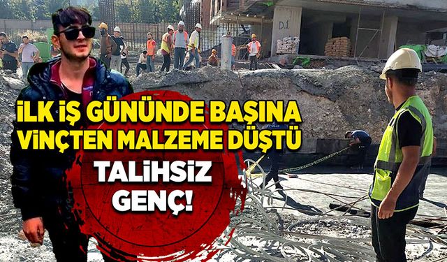 İlk iş gününde kafasına vinçten malzeme düştü