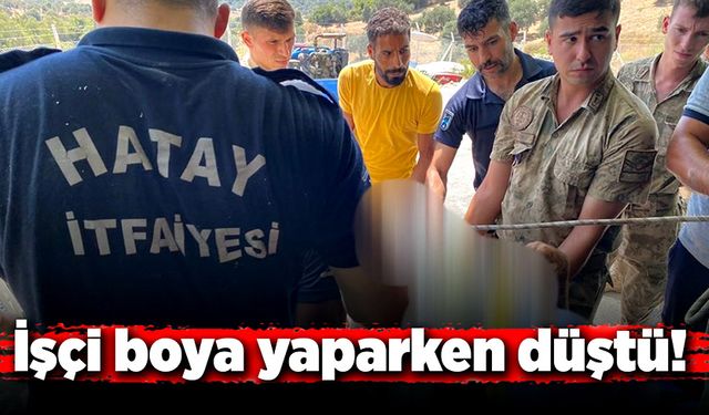 Boya yapan işçi düştü!