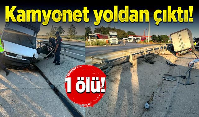 Kamyonet yoldan çıktı! 1 ölü!