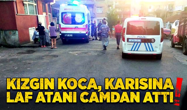 Kızgın koca, karısına laf atan adamı camdan attı