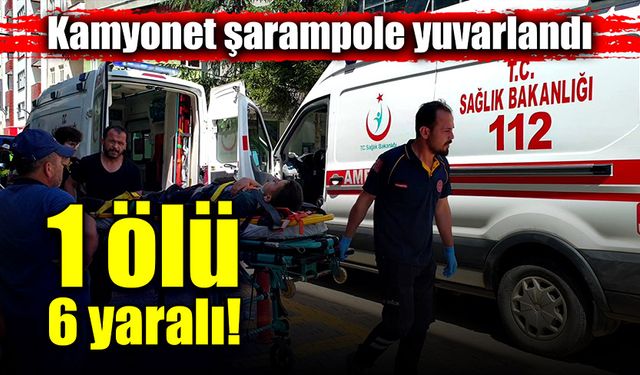 Kamyonet şarampole yuvarlandı! 1 ölü, 6 yaralı!