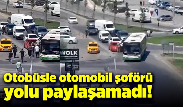 Otobüsle, otomobil şoförü arasında yol kavgası!