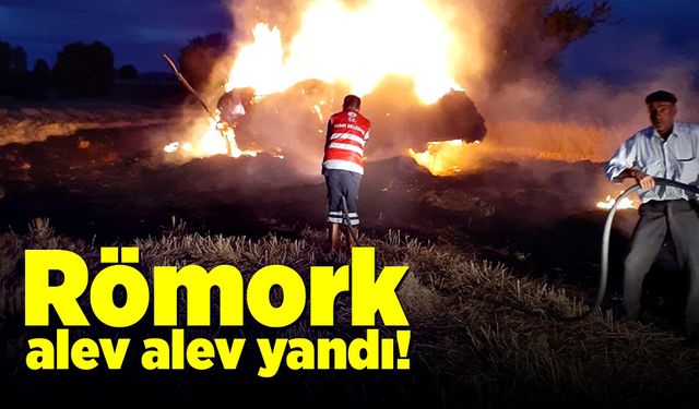 Kastamonu’da römork alev alev yandı!