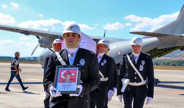 Şehit polis Hakan Telli’nin naaşı memleketine ulaştı!