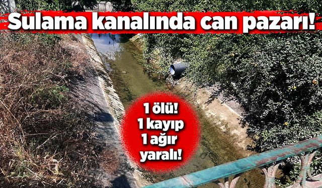 Serinlemek için girdikleri sulama kanalında acı son!