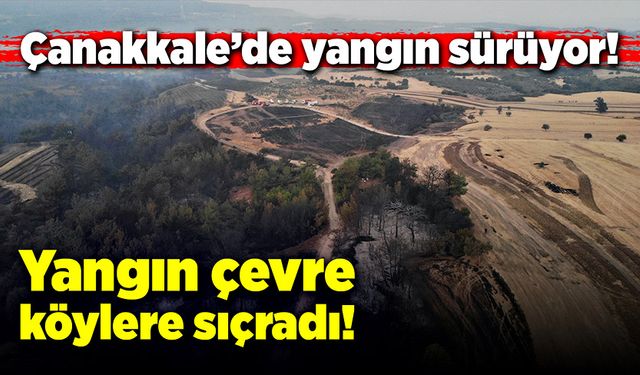 Çanakkale’de orman yangını sürüyor! Yangın çevre köylere sıçradı!