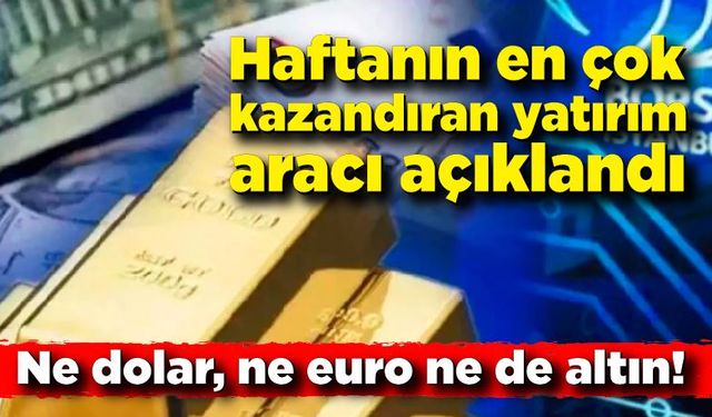 Bu haftanın en çok kazandıranı; Ne dolar, ne euro ne de altın!