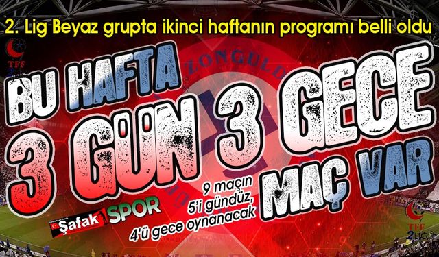 2. Ligde “gece maçı” haftası...  Saatlerinizi 20.00'ye ayarlayın!