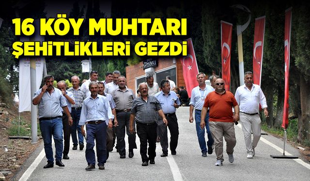 16 köy muhtarı, şehit düşen dedelerini ziyaret etti