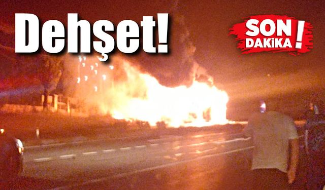 Dehşet! Yolcu otobüsü alev alev yandı