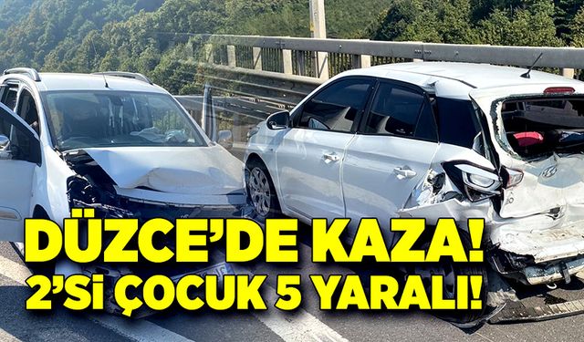 Düzce’de trafik kazası! 2’si çocuk 5 yaralı!