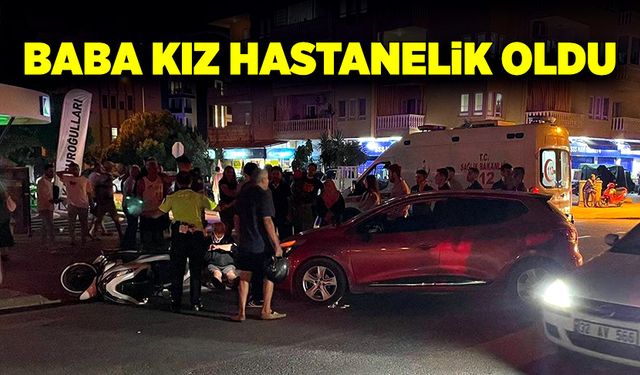 Baba kız motosiklet kazasında hastanelik oldu!