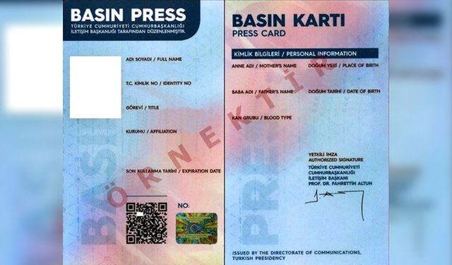 Basın kartları resmi kimlik kartı olarak kullanılabilecek