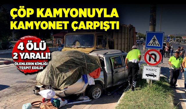 Çöp kamyonuyla, kamyonet çarpıştı! O anlar kameraya yansıdı