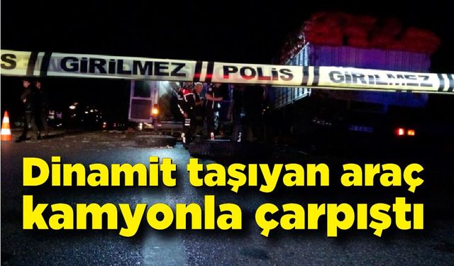 Dinamit yüklü kamyon devrildi! Yol saatlerce trafiğe kapandı