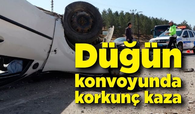 Düğün konvoyunda korkunç kaza!