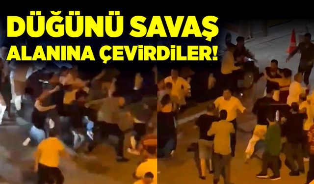 Husumetli aileler düğünde karşılaşınca ortalık savaş alanına döndü