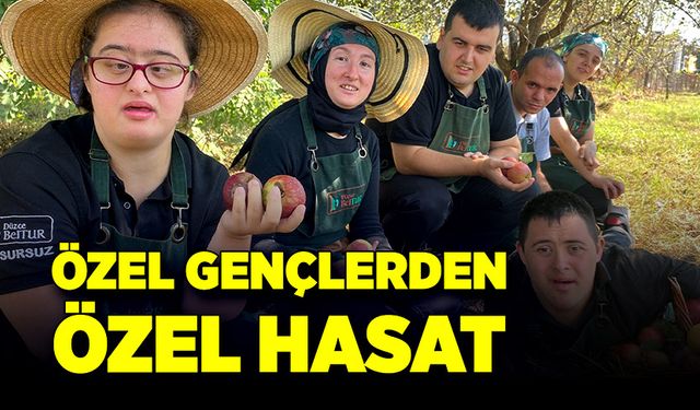 Özel gençler hem eğlendiler hem de hasat yaptılar