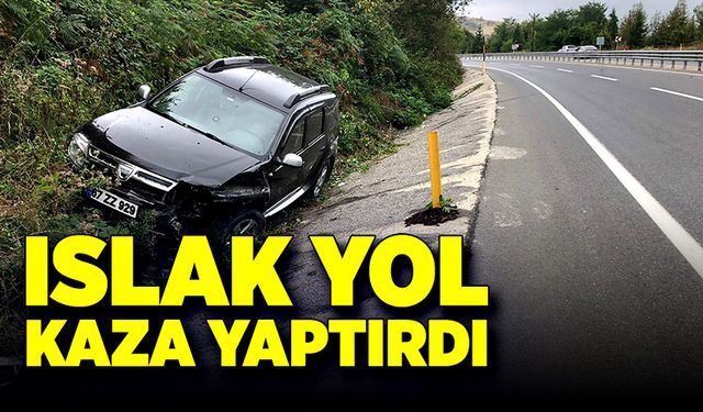 Yağmurdan ıslanan yol, kaza getirdi!