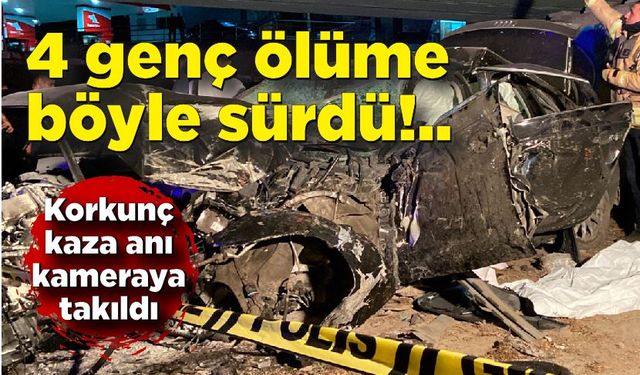 4 genç böyle ölüme gitti! Kaza anı kamerada