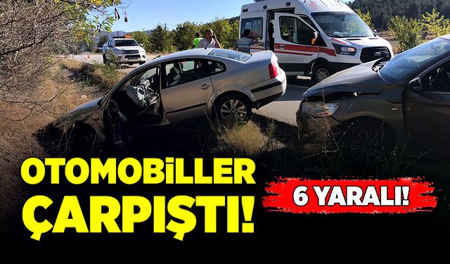 Karabük'te otomobiller çarpıştı! 6 yaralı!