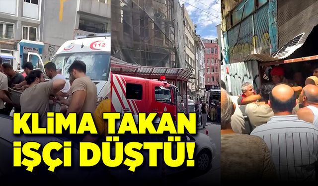 Klima takan işçi dengesini kaybedip 5. Kattan düştü!