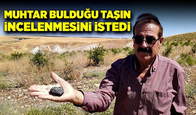 Muhtar bulduğu taşı, bilim insanlarının incelemesini istedi