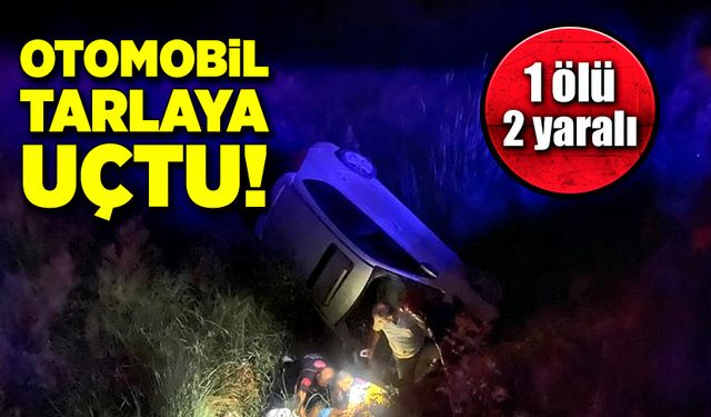 Otomobil tarlaya uçtu! 1 ölü, 2 yaralı