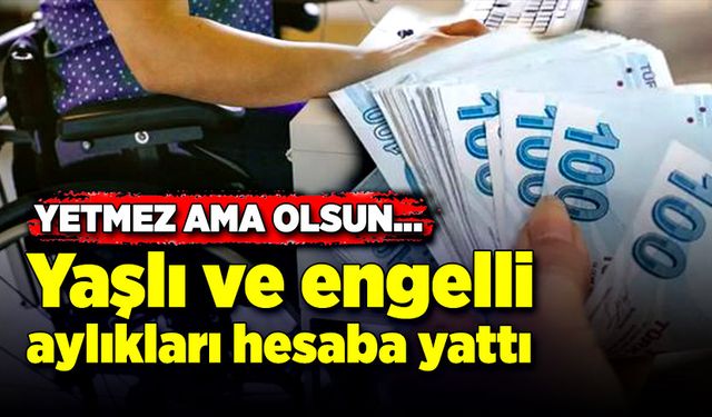 Yetmez ama olsun…“Yaşlı ve engelli aylıkları hesaplara yattı”