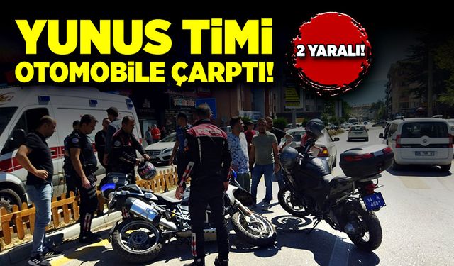 Motosikletli yunus timi önündeki otomobile çarptı! 2 yaralı