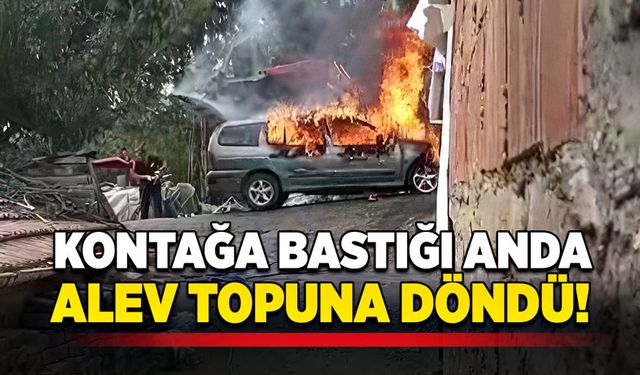 Kontağa bastığı anda alev topuna döndü!