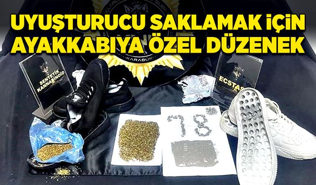 Uyuşturucu saklamak için ayakkabıya özel düzenek!