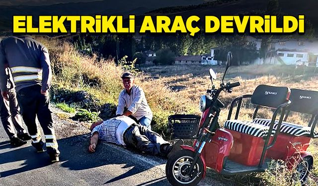 Elektrikli araç devrildi!