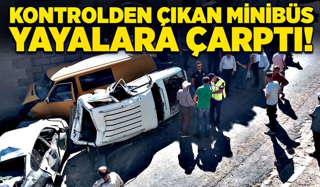 Kontrolden çıkan minibüs, yayalara çarptı!