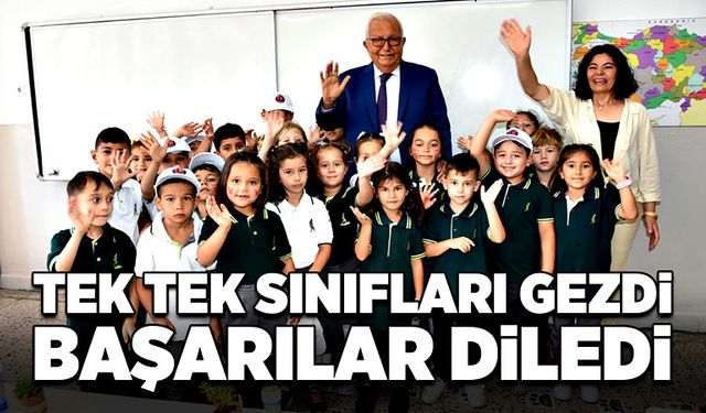 Tek tek sınıfları gezdi, başarılar diledi