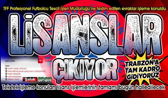 Zonguldak Kömürspor’da lisanslar çıkıyor... Trabzon deplasmanına tam kadro gidiyoruz