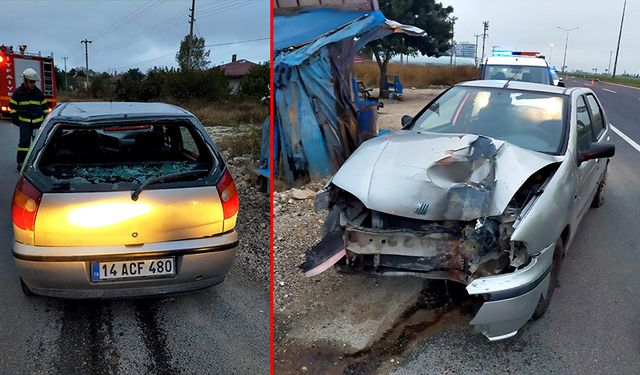 Kaza yaptı, aracını yol kenarında bırakıp kaçtı