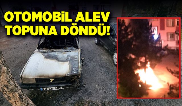 Otomobil sabaha karşı alev topuna döndü