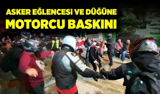 25 motosikletli asker eğlencesi ve düğünü bastı