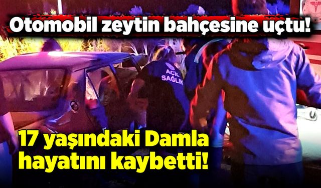 Zeytin bahçesine uçan otomobil 17 yaşındaki kızı hayattan kopardı!