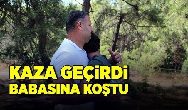 Kaza geçiren öğrenciyi, babası sakinleştirdi