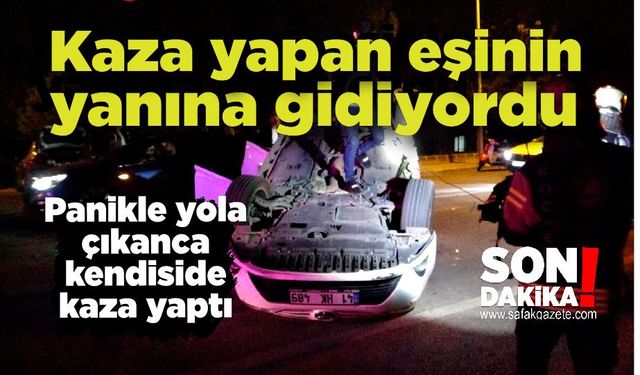 Kaza yapan eşinin yanına giderken kaza yaptı; 1'i çocuk 5 yaralı