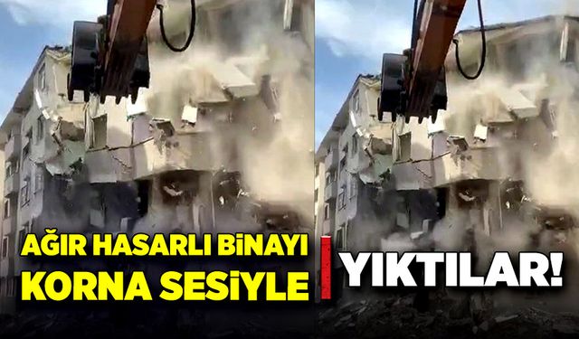 Ses dalgaları ile yıkım! 5 katlı bina korna ile yerle bir edildi