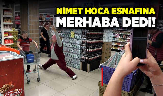 Nimet Hoca mahallesine döndü, esnafa dans şovuyla sürpriz yaptı