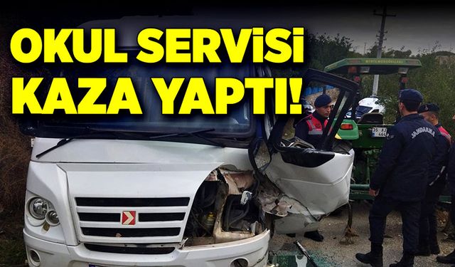 Okul servisi kaza yaptı!